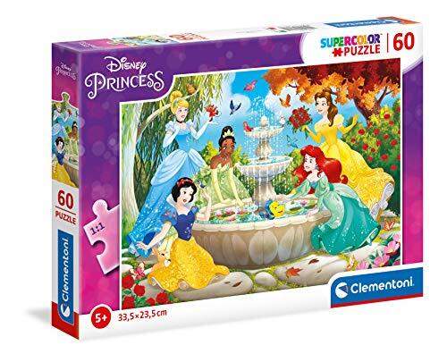 Clementoni 26064, prinses Supercolor puzzel voor kinderen - 60 stuks, leeftijd 5 jaar plus