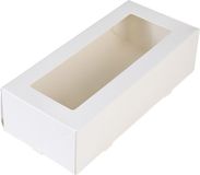 BrandNewCake® Taartdoos - Slof Met Venster - 25x10x9 cm - Taartdoos Karton - Cakedoos - 50 Stuks - Wit