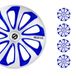 Sparco Wieldoppen Sicilia - 14-inch - Zilver/Blauw/Carbon - Set van 4 stuks