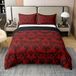 Literie, 100% katoen, rouge-noir, pour lit deux personnes, style gothique