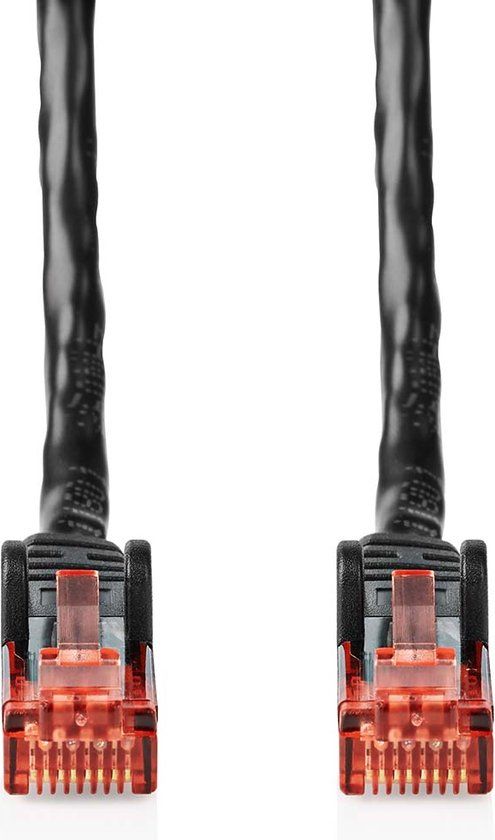 Nedis CAT6 Netwerkkabel - RJ45 Male - RJ45 Male - U/UTP - 75.0 m - Buitenshuis - Rond - PE - Zwart - Label