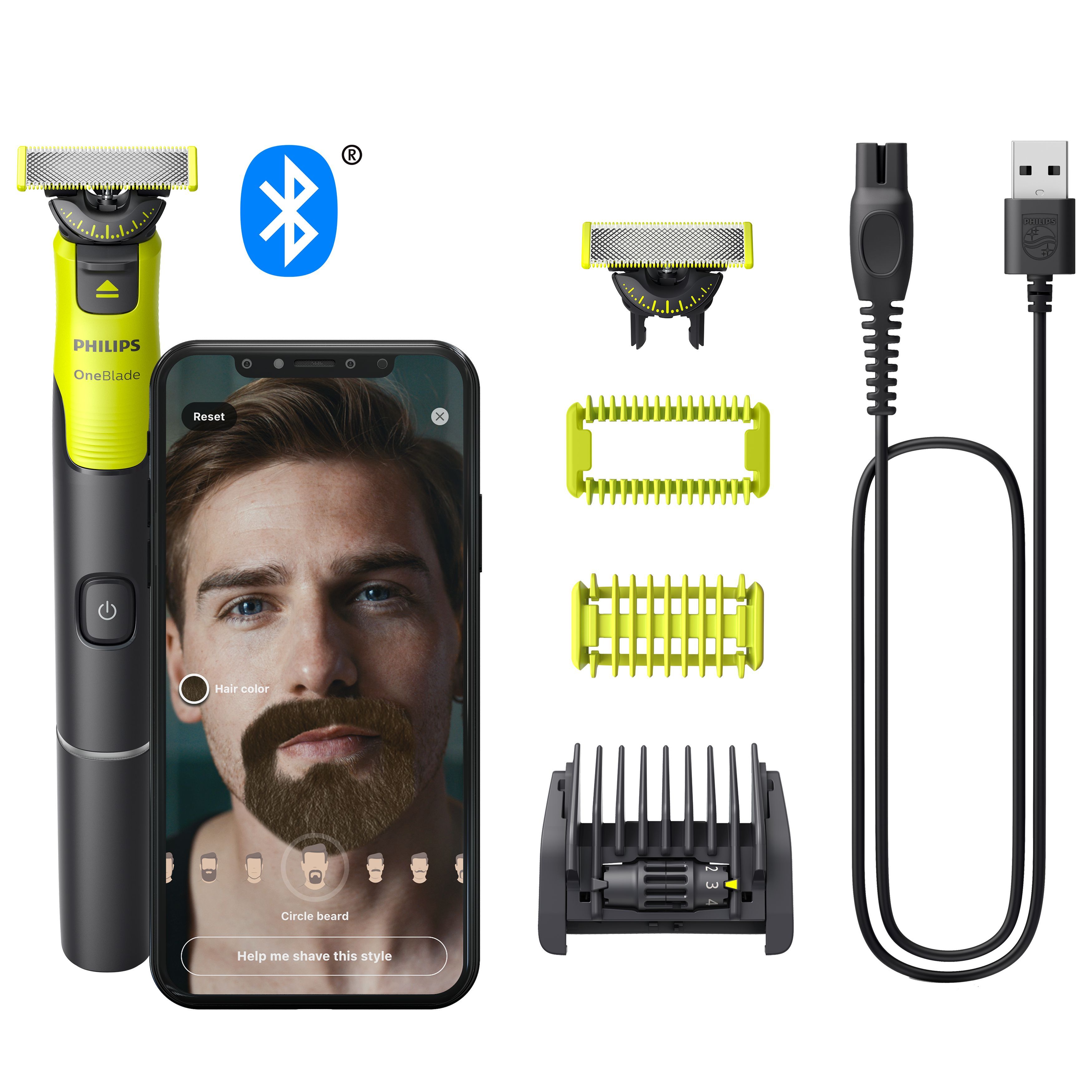 Philips OneBlade 360 with Connectivity QP4631/30 - Face and Body Trimmer