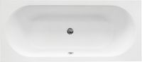 Badland VITAE ligbad 180 x 80 cm wit met baddrager met bamboe badplank