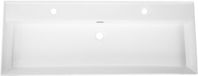 Saniclass Legend Meubelwastafel - 120.5x47x12cm - 1 wasbak - 2 kraangaten - Keramiek - Wit glans