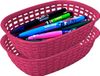 Hega Hogar Opbergmandje/kastmandje - 2x - fuchsia roze - 3 liter - kunststof - 21 x 30 x 7 cm