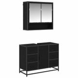 vidaXL Badkamermeubel Set Zwart Eiken 80 x 33 x 60 cm