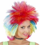 Finidi Neon pruik Rocker Vrouwen Wasbaar Volwassenen Grappig en Fout