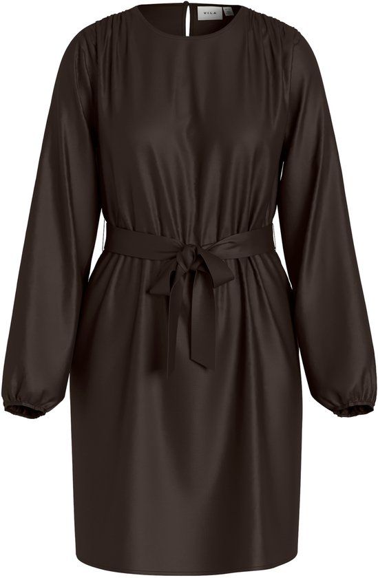 VILA Vienna Ravenna L/S O-Neck Dress Coffee Bean