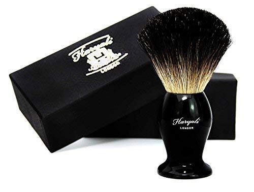 Haryali London 100% pure zwarte badger haarscheerborstel voor mannen voor alle huidtypen en glad