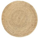 HAMID Alhambra Natuurlijk Vloerkleed Rond, Vloerkleed Van Jute, 100% Natuurlijk Tapijt van Jute, Handgeweven, Vloerkleed Woonkamer, Slaapkamer, Eetkamer, Gang, Ingang - (150x150cm)