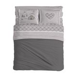 PENSIERI DELICATI Beddengoedset voor tweepersoonsbed, flanel, 100% katoen, warm en zacht, tweepersoonsbed, 180 x 200 cm, met laken, bovenkant en 2 kussenslopen, gemaakt in Italië, chalet beige