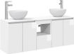 vidaXL Badkamerkast - set - 3 - st - Hoogglans - Wit - 129 - x - 41 - x - 80 - cm