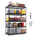 VEVOR Étagère de stockage en fil métallique à 5 niveaux, 1219x610x1813mm, capacité de charge 1631kg, étagère en treillis pour entrepôt, garage, sous-sol et cuisine, construction en acier, étagères réglables en hauteur, panneaux en treillis métallique, noir