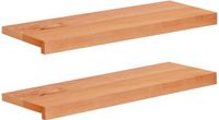 vidaXL Traplopers 2 st 70 x 25 x 2 cm Lak Massief beukenhout