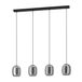 EGLO Ciampino Suspension - E27 - 97.5 cm - Black|Grey - Glass