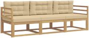 vidaXL - Buiten - bank - set - 3 - st - Wit - en - Beige - Polyester