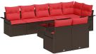 vidaXL Tuinbank - Set - 9 - st - Bruin - poly - rattan