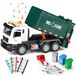 Camion poubelle jouet - Camion poubelle voiture jouet - Avec son et lumière - Push and go - 3 poubelles