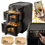 NONE Adler AV 6329 airfryer, 10 L, 2700 W, 2 manden, LED-display, 8 programma's, zwart
