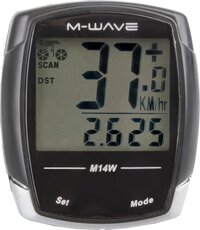 M-Wave Fietscomputer 14 Functies Zwart