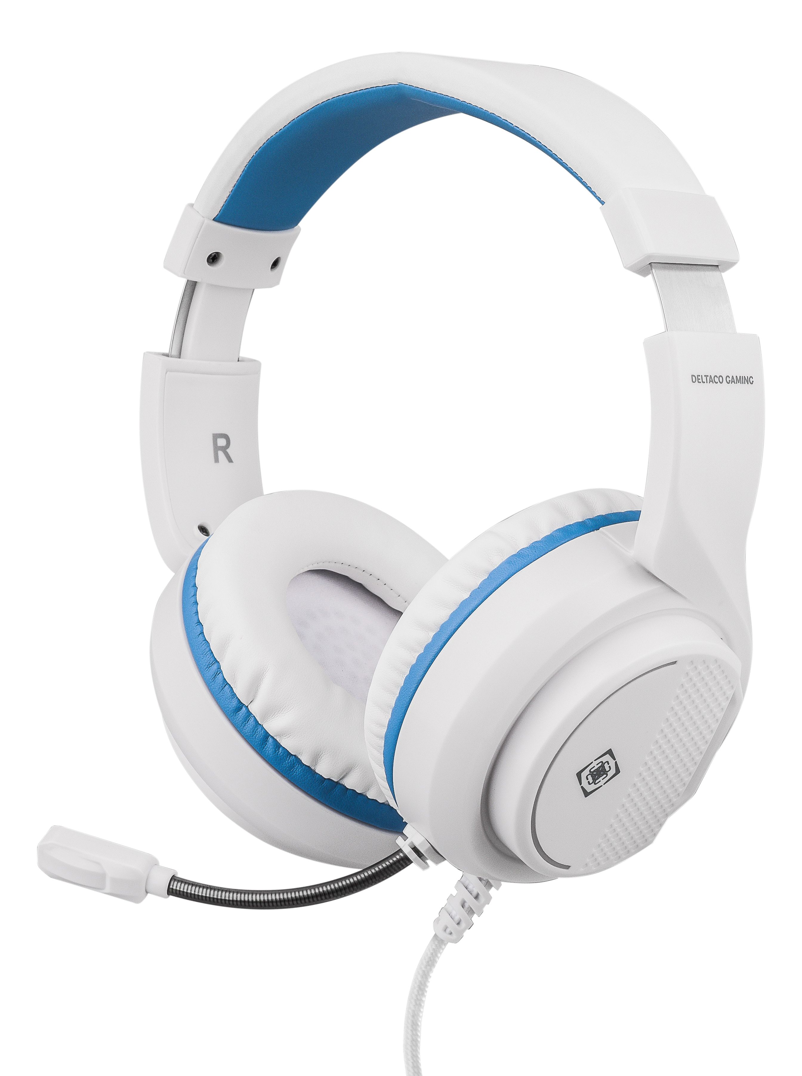 DELTACO GAMING Deltaco GAM-127-W Gaming Headset - PS5 - Wired - Blue/White