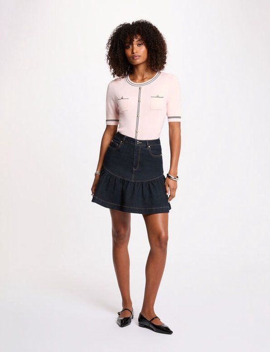 Morgan - Flared short skirt Denim 261-Jsoubia Dark Blue - Maat : S/36