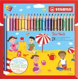 STABILO Trio Thick etui met 24 kleuren & puntenslijper