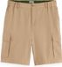 Scotch & Soda Heren Korte Broeken Katoen Linnen Regular Fit Casual Bruin S