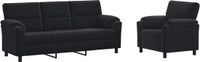 vidaXL Canapé Noir Velours 2 places