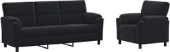 vidaXL Canapé Noir Velours 2 places