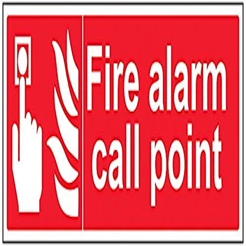 V Safety VSafety Fire Alarm Call Point Sign - 450mm x 150mm - 1mm Rigid Plastic