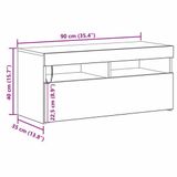 vidaXL TV-kast 90 x 35 x 40 cm zwart eiken bewerkt hout