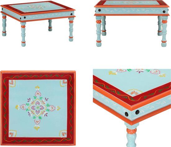vidaXL Salontafel handbeschilderd massief mangohout blauw
