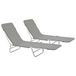 vidaXL Ligbed - Polyester - Grijs - Set van 2