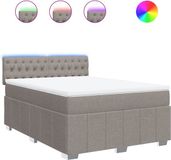 vidaXL Boxspringbed met matras, stof, taupe, 160x200 cm