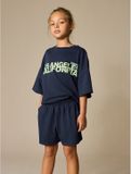 Next - Meisjes - Set van T-shirt van zware stof en short - Blauw