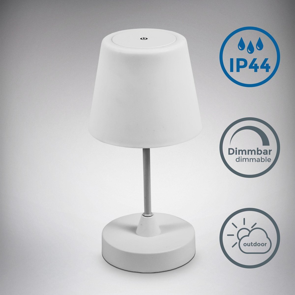 B.K.Licht - Tafellamp voor buiten en binnen - IP44 - met batterij - tuinlamp - ingebouwde dimmer- draadloos lamp - design - 4.000K