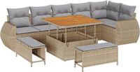 vidaXL Tuinbank Beige en Lichtgrijs