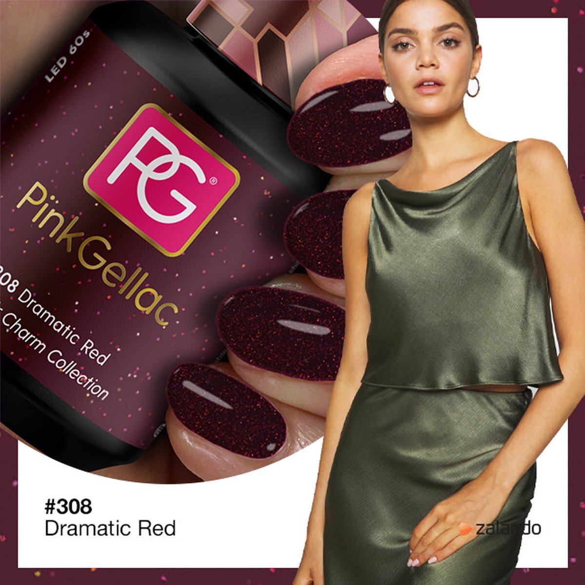 Pink Gellac | Dramatic Red - Gellak - Vegan - Rood - Shimmer Finish - 15 ml