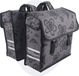 Voltano Dubbele Fietstas Floral Fusion - Grijs Met Bloemen - 38 Liter - 100% Waterdicht Polyester