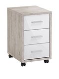 FMD Diego 2, Hout, Zand Eik/hoog Glans-Wit, 35x42x59 cm