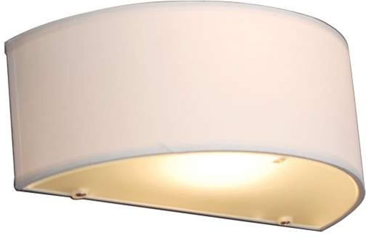 QAZQA Drum R Wandlamp met lampenkap 1 lichts D 150 mm cr Ãme