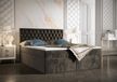 B&B Home Lit Boxspring Monett - Brun Foncé - 180x200 Cm - Lit Double - Tête De Lit Ergonomique - Matelas À Ressorts Bonnell