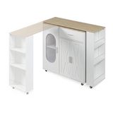 en.casa Uitschuifbare bartafel Kudebola 115x40x94 cm wit en eikenkleurig