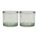 Dekohelden24 Windlichtglas/theelichtglas in set van 2, helder/transparant van glas, eenvoudig en elegant, afmetingen: H/Ø ca. 5,5 x 6 cm, 6 cm