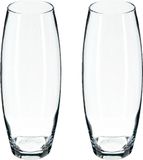 Atmosphera Bloemenvaas Rochelle - 2x - Ovaal model - Transparant - Glas - 26 x 11 cm