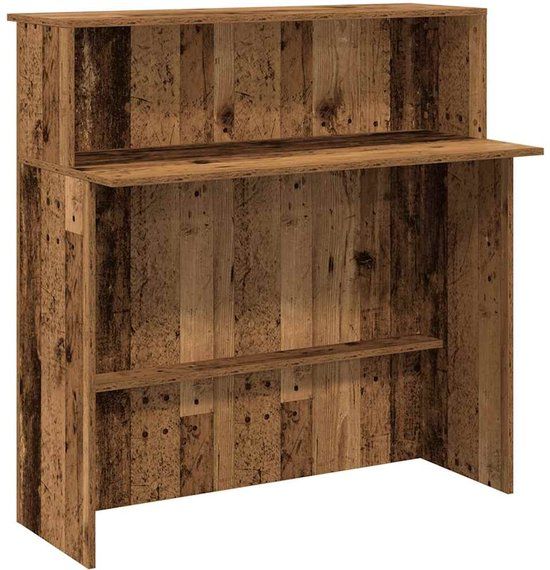 vidaXL Receptiebalie 100x50x103,5 cm bewerkt hout oud houtkleurig
