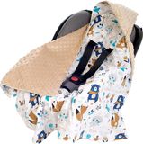 Inbaker Boho Animals Wikkeldeken, 100% katoen, 85 x 85 cm, Beige