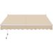 Yaheetech Parasol à pinces - 300 x 250 x 25 cm - Beige Polyester et Métal