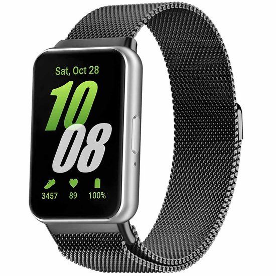 imoshion Ploonk Milanees magnetisch bandje - Geschikt voor Samsung Galaxy Fit 3 - Zwart